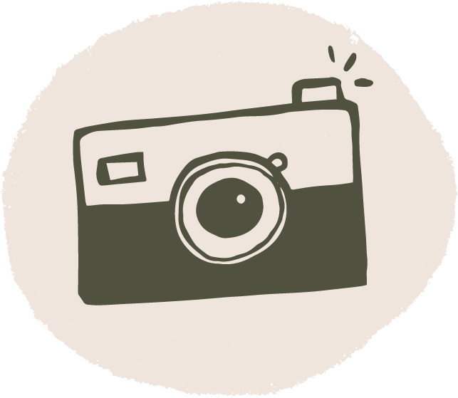 illustration d'un appareil photo, sur fond beige